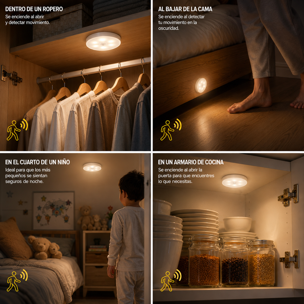 Luz inalámbrica recargable Pack x 3