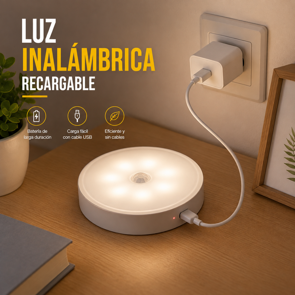 Luz inalámbrica recargable Pack x 3