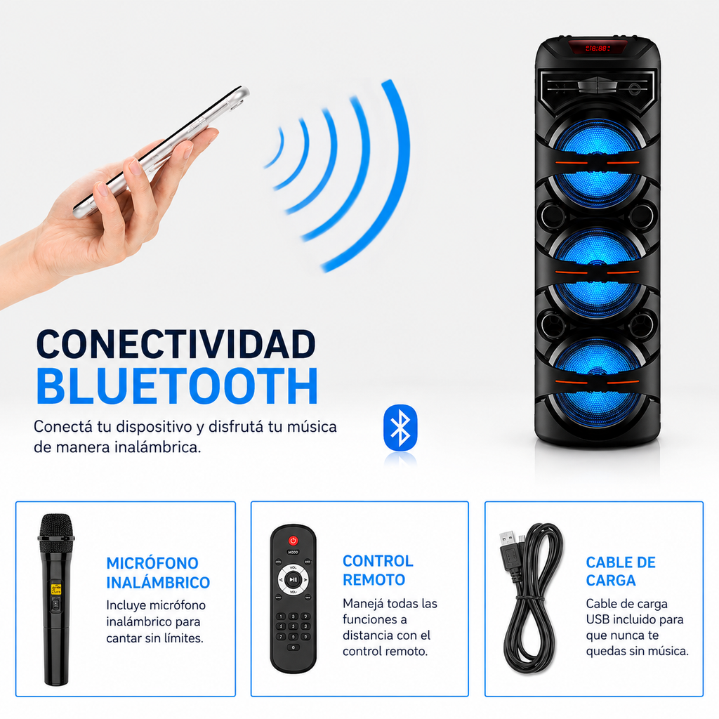 Parlante 360º inalámbrico Karaoke