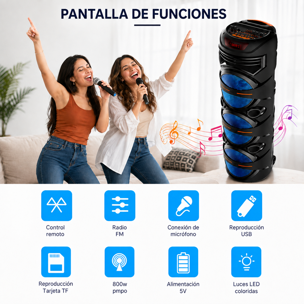 Parlante 360º inalámbrico Karaoke